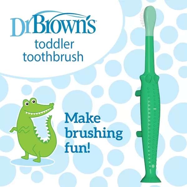 Dr. Brown's Baby and Toddler Toothbrush, Flamingo 1-Pack, 1-4 Years