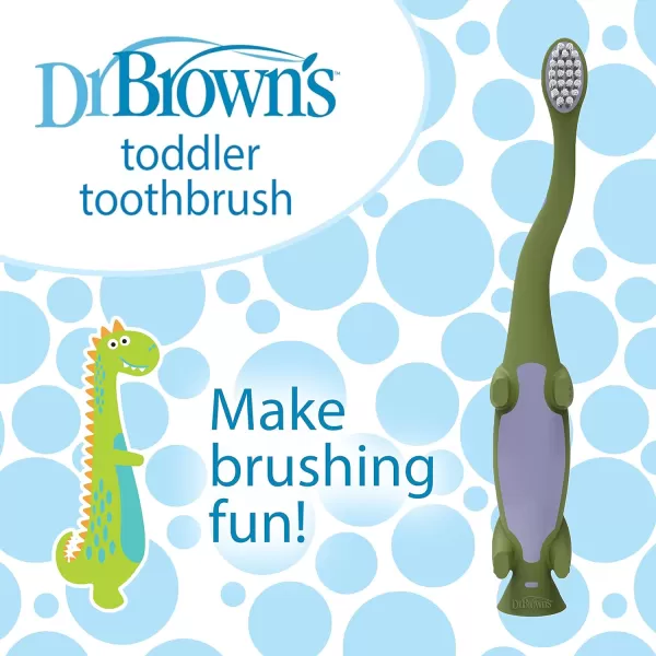 Dr. Brown's Baby and Toddler Toothbrush, Flamingo 1-Pack, 1-4 Years