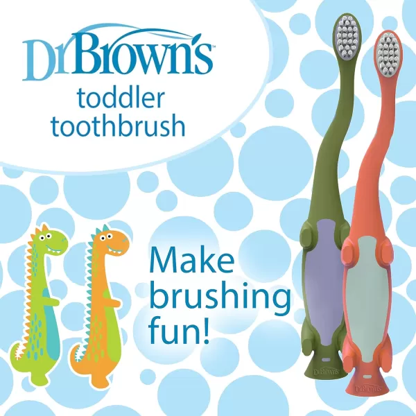 Dr. Brown's Baby and Toddler Toothbrush, Flamingo 1-Pack, 1-4 Years