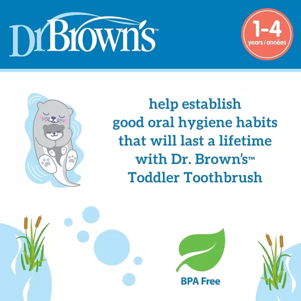 Dr. Brown's Baby and Toddler Toothbrush, Flamingo 1-Pack, 1-4 Years