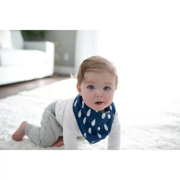 Dr. Brown’s Bandana Bib with Snap-On Removable Teether, Cotton Baby Bib with Soft Fleece Lining for Teething &amp; Drooling, 3m+, 2-Pack, Bees &amp; Gray Honeycomb