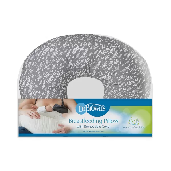 Dr. Brown's Breastfeeding Pillow with Removable Cover for Nursing Mothers, Machine Washable, Cotton Blend, Green