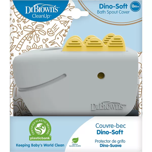 Dr. Brown’s CleanUp Dino-Soft Baby Bath Spout Cover, Soft and Safe on Tub Faucet, Toddler Bathtub Safety for Kids, BPA Free, Certified Plastic Neutral