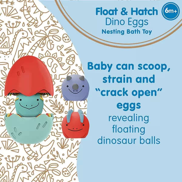 Dr. Brown's CleanUp Float &amp; Hatch Dino Eggs Nesting Bath Toy, 6m+, BPA Free, Certified Plastic Neutral