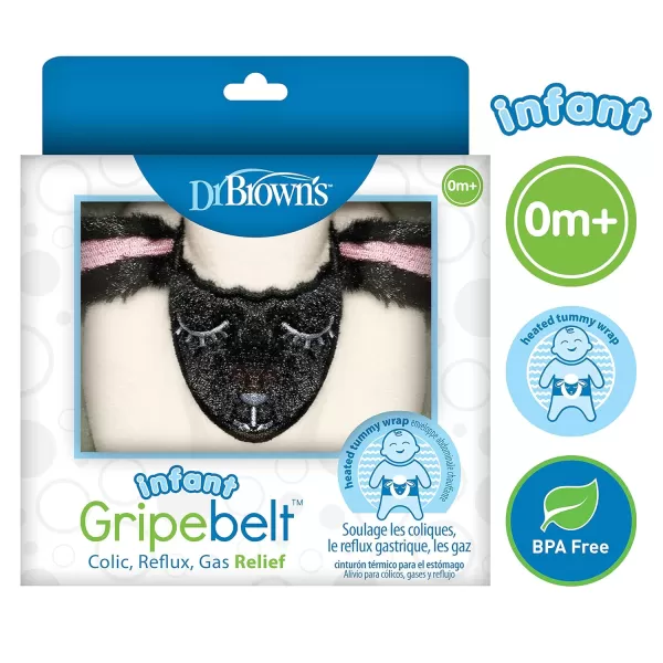 Dr. Brown's Gripebelt for Colic Relief,Heated Tummy Wrap,Baby Swaddling Belt for Gas Relief,Natural Relief for Upset Stomach in Babies and Toddlers,Pink Monster