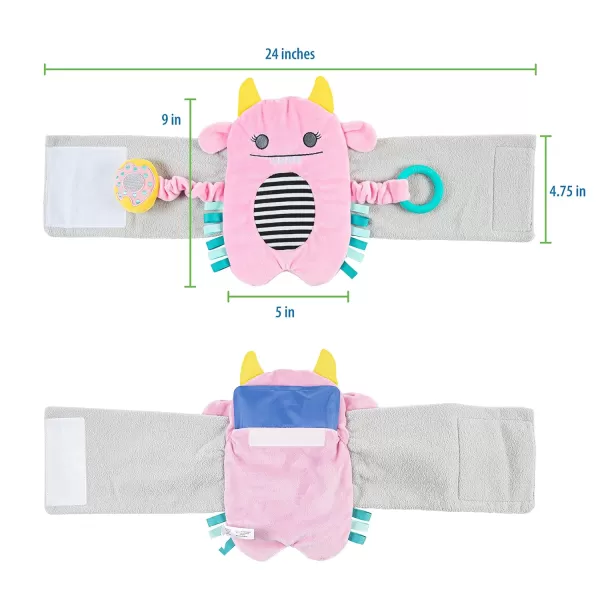 Dr. Brown's Gripebelt for Colic Relief,Heated Tummy Wrap,Baby Swaddling Belt for Gas Relief,Natural Relief for Upset Stomach in Babies and Toddlers,Pink Monster