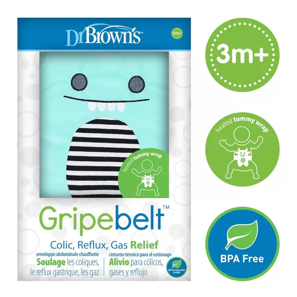 Dr. Brown's Gripebelt for Colic Relief,Heated Tummy Wrap,Baby Swaddling Belt for Gas Relief,Natural Relief for Upset Stomach in Babies and Toddlers,Pink Monster