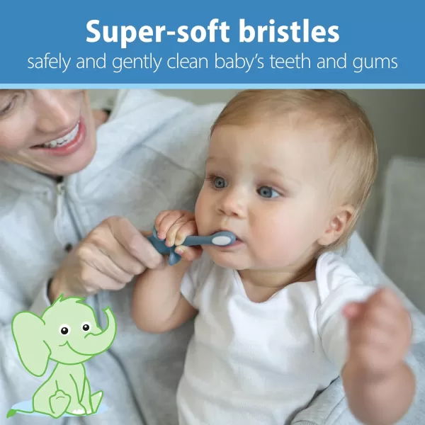 Dr. Brown's Infant-to-Toddler Toothbrush, Elephant, Mint, 0-3 Years