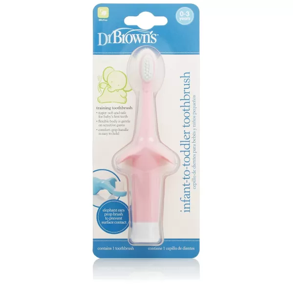 Dr. Brown's Infant-to-Toddler Toothbrush, Elephant, Mint, 0-3 Years