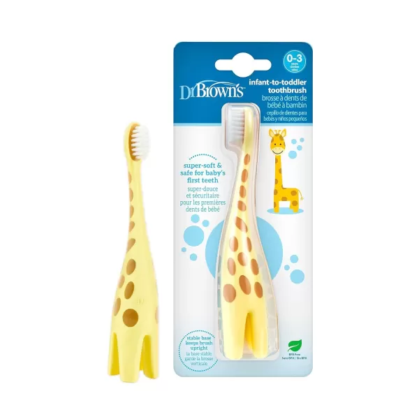 Dr. Brown's Infant-to-Toddler Toothbrush, Elephant, Mint, 0-3 Years