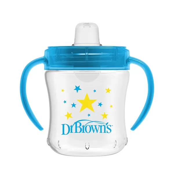 Dr. Brown's Natural Flow Anti-Colic Options+ Special Edition Blue Baby Bottle Gift Set with Soft Sippy Spout Transition Cup, Flexees Teether, Bottle Cleaning Brush and Travel Caps