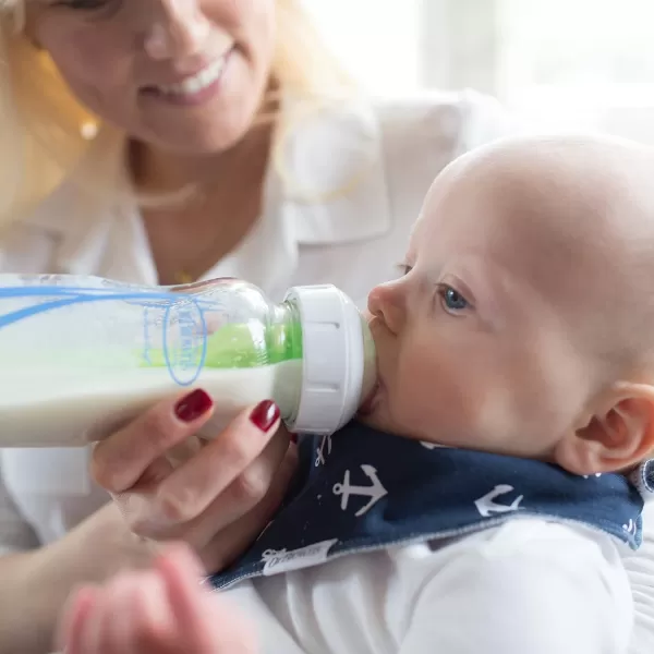 Dr. Brown's Natural Flow Anti-Colic Options+ Wide-Neck Baby Bottle Newborn Feeding Set with Baby Bottle Travel Caps