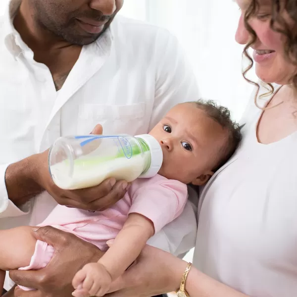 Dr. Brown's Natural Flow Anti-Colic Options+ Wide-Neck Baby Bottle Newborn Feeding Set with Baby Bottle Travel Caps