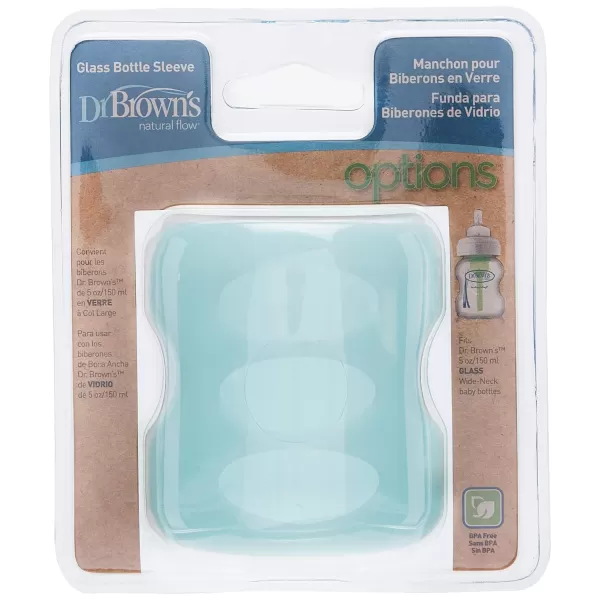 Dr. Brown's Natural Flow Options+ Glass Baby Bottle Sleeves,100% Silicone,5 oz,Wide-Neck,Glow in the Dark