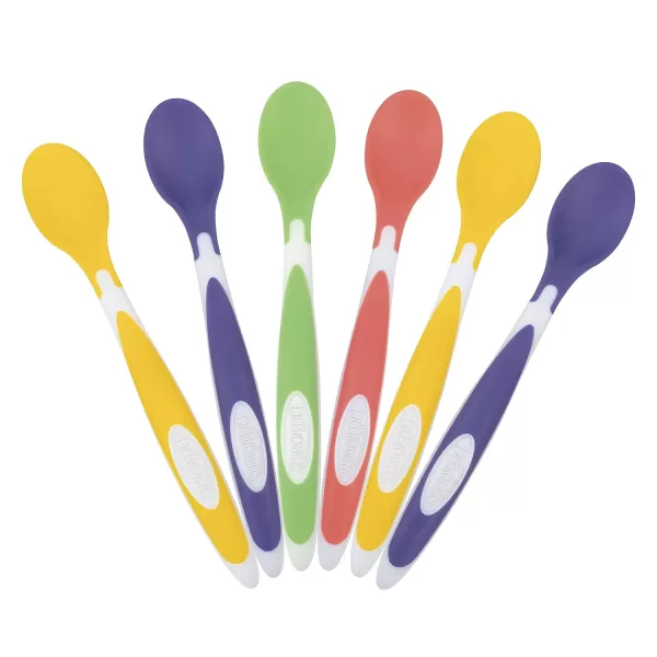 Dr. Brown's Soft-Tip Toddler Spoons with Long Handle for Baby-Led Weaning, BPA Free - 6-Pack