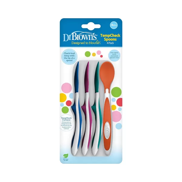 Dr. Brown's Soft-Tip Toddler Spoons with Long Handle for Baby-Led Weaning, BPA Free - 6-Pack