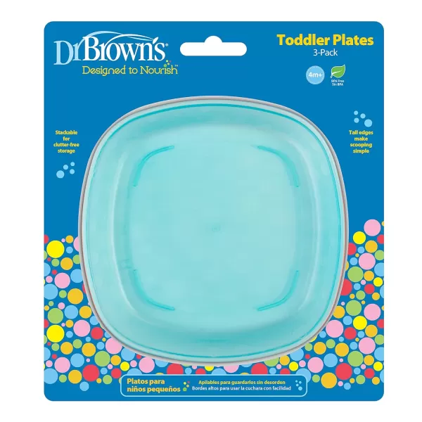 Dr. Brown's Stackable Plates for Toddlers and Babies, BPA Free, 4-Pack, 4m+