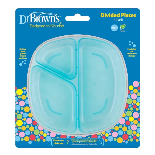 Dr. Brown's Stackable Plates for Toddlers and Babies, BPA Free, 4-Pack, 4m+