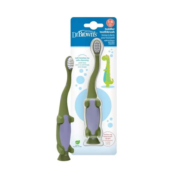 Dr. Brown's Baby and Toddler Toothbrush, Flamingo 1-Pack, 1-4 Years