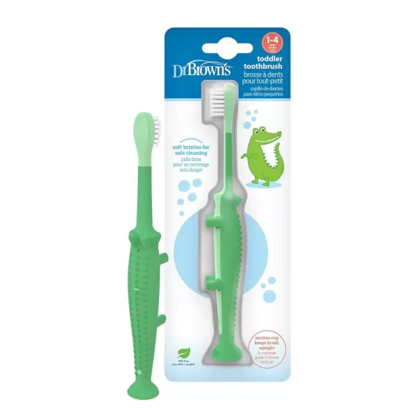 Dr. Brown's Baby and Toddler Toothbrush, Flamingo 1-Pack, 1-4 Years