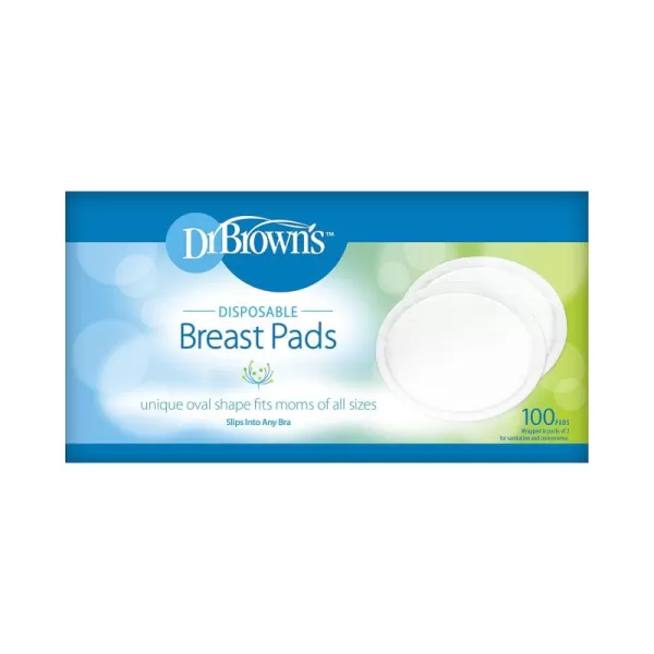 Dr. Brown's Disposable One-Use Absorbent Breast Pads for Breastfeeding and Leaking - 60pk