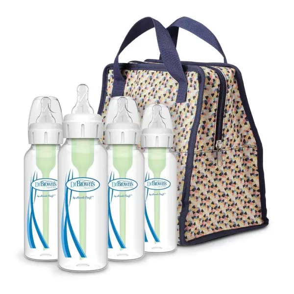 Dr. Brown's Fold &amp; Freeze Bottle Tote, Breastfeeding Essential Cooler Bag, 6 Baby Bottles Milk Storage - Multicolor