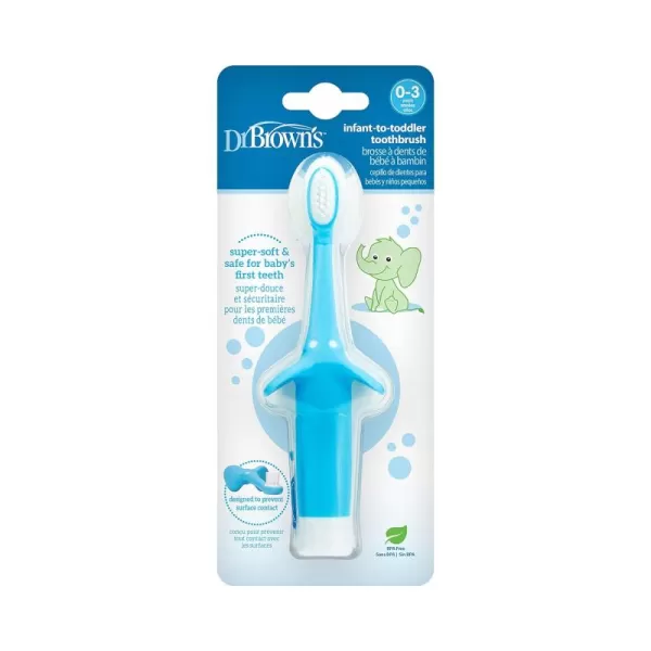 Dr. Brown's Infant-to-Toddler Toothbrush, Elephant, Mint, 0-3 Years