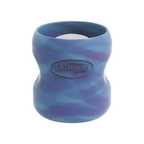 Dr. Brown's Natural Flow Options+ Glass Baby Bottle Sleeves,100% Silicone,5 oz,Wide-Neck,Glow in the Dark