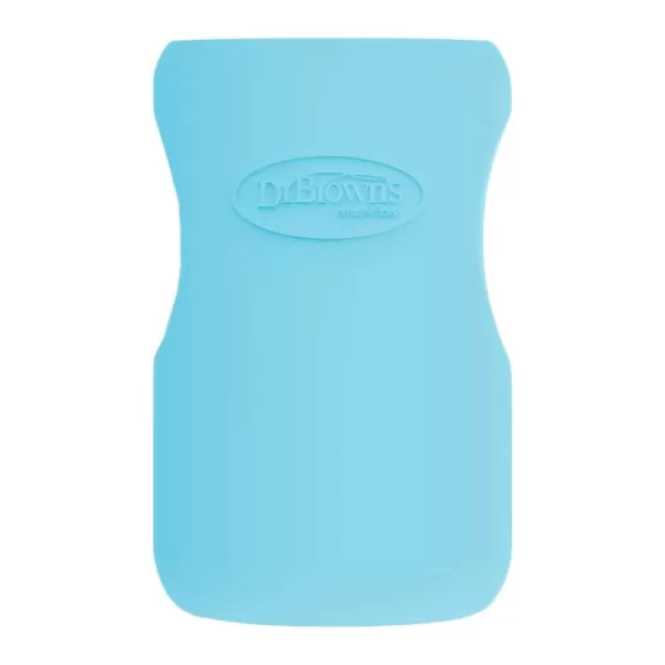 Dr. Brown's Natural Flow Options+ Glass Baby Bottle Sleeves,100% Silicone,5 oz,Wide-Neck,Glow in the Dark