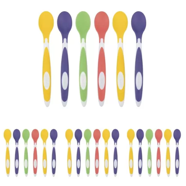 Dr. Brown's Soft-Tip Toddler Spoons with Long Handle for Baby-Led Weaning, BPA Free - 6-Pack