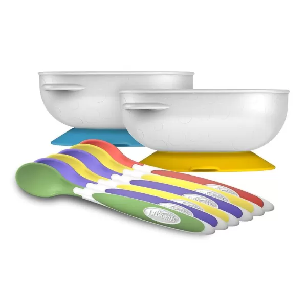 Dr. Brown's Soft-Tip Toddler Spoons with Long Handle for Baby-Led Weaning, BPA Free - 6-Pack