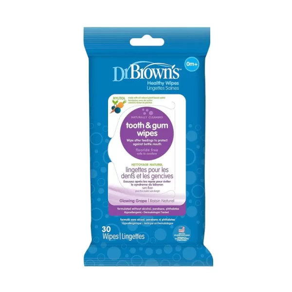 Dr. Brown's Tooth and Gum Wipes, 30 Count, 3-Pack