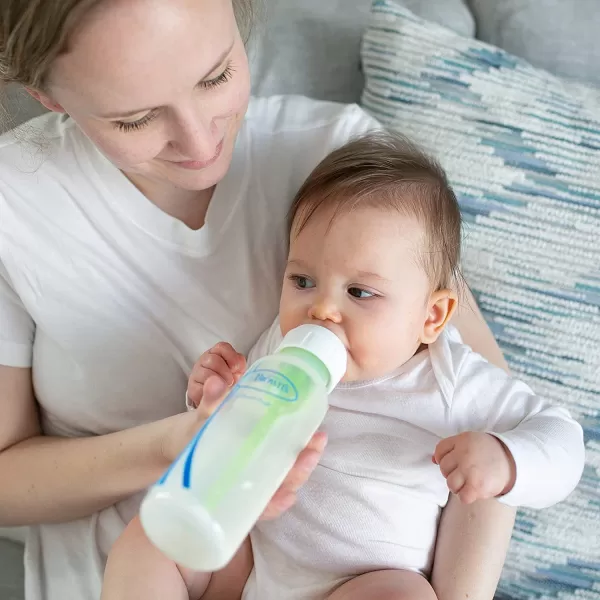 Dr. Brown’s Anti-Colic Options+ Baby Bottles, Narrow, Blue Nature Designs, 8oz, 4 Pack and HappyPaci 100% Silicone Pacifier 0-6m, BPA Free, White, Blue, Light Blue 3-Pack