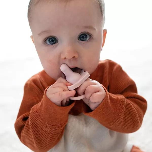 Dr. Brown’s Flexees Beaded Teether Rings and Bunny, 100% Silicone, Soft &amp; Easy to Hold, Encourages Self-Soothe, 4-Pack, Pink, White, Gray, BPA Free, 3m+