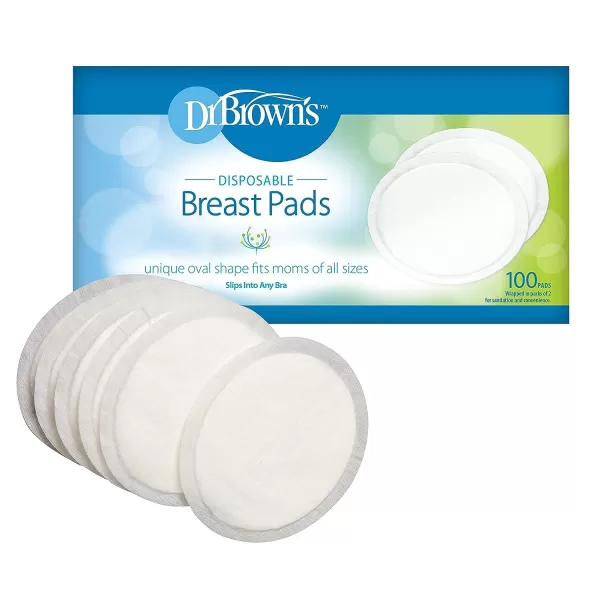 Dr. Brown’s Lanolin + Nipple Balm with Disposable One-Use Absorbent Breast Pads for Breastfeeding and Leaking - 100pk