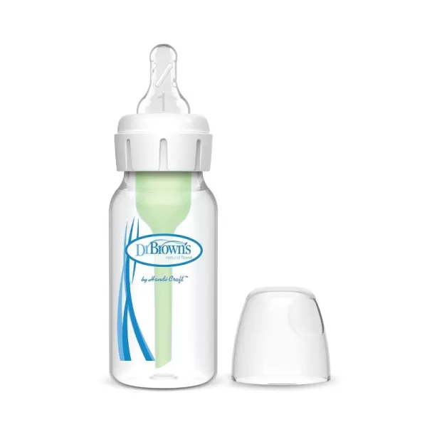 Dr. Brown’s Natural Flow® Anti-Colic Options+™ Narrow Baby Bottle 8 oz/250 mL, with Level 1 Slow Flow Nipple, 1 Pack, 0m+