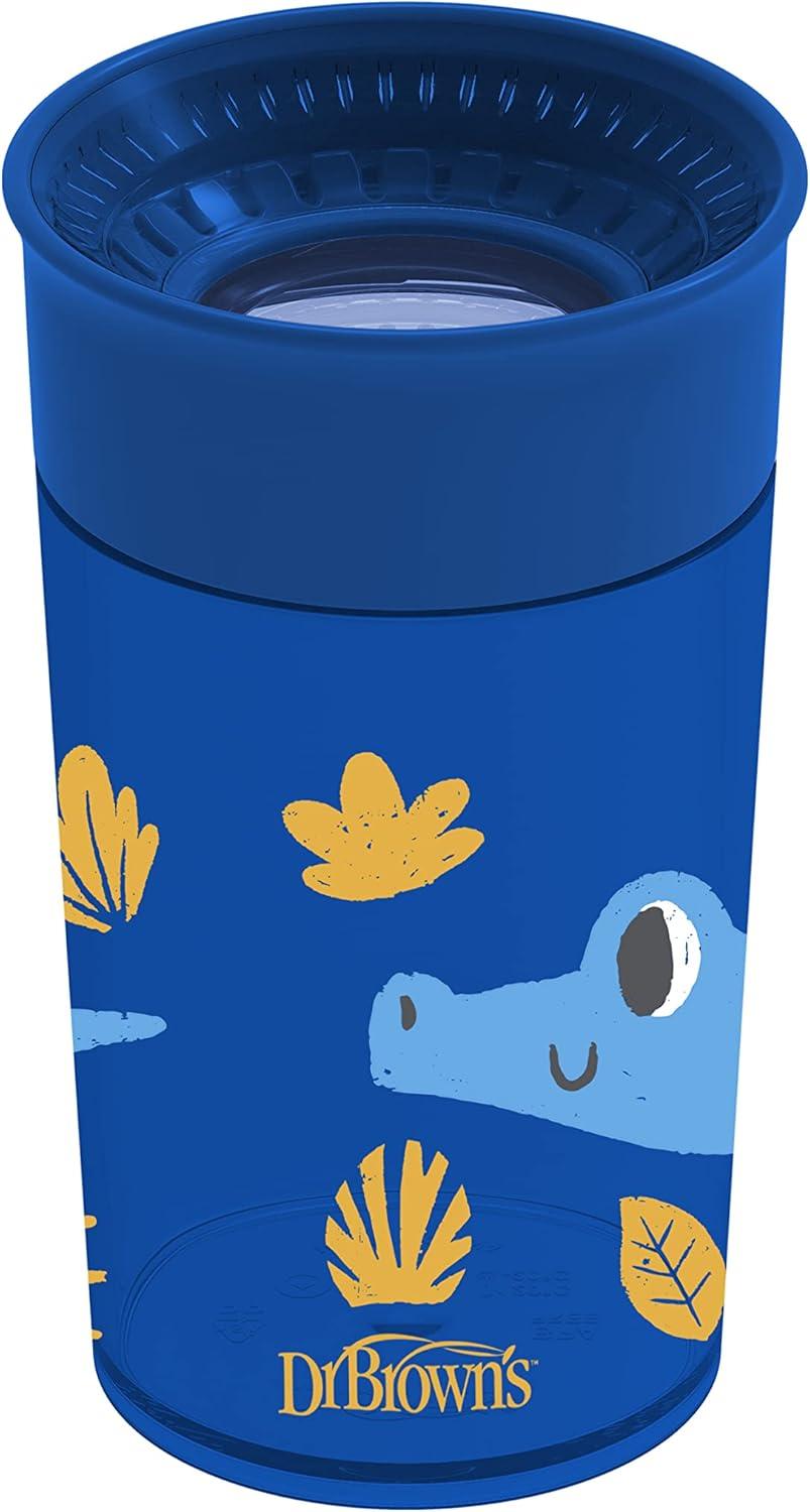imageDr Browns Milestones Cheers 360 Cup Spoutless Transition Cup Travel Friendly ampamp LeakFree Sippy Cup Blue Alligator 10 oz300 mL2Pack Pink  Red Animals  10 oz