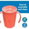 imageDr Browns Milestones Cheers 360 Cup Spoutless Transition Cup with Handles for Easy Grip ampamp LeakFree Learning Pink 7oz200mL 6m Colors May Vary1 Pack  7 oz  Coral with Handles