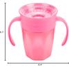 imageDr Browns Milestones Cheers 360 Cup Spoutless Transition Cup with Handles for Easy Grip ampamp LeakFree Learning Pink 7oz200mL 6m Colors May Vary1 Pack  7 oz  Pink with Handles