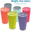 imageDr Browns Milestones Cheers 360 Cup Spoutless Transition Cup with Handles for Easy Grip ampamp LeakFree Learning Pink 7oz200mL 6m Colors May Vary2 Pack  10 oz  Coral  Purple