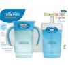 imageDr Browns Milestones Straw to 360 Cup Set Convertible Toddler Training Cup Set with Interchangeable Silicone Straw and 360 Degree Cup Lids Blue Green 10 oz300 mL BPA Free 9m 2 PackOcean Blue
