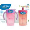 imageDr Browns Milestones Straw to 360 Cup Set Convertible Toddler Training Cup Set with Interchangeable Silicone Straw and 360 Degree Cup Lids Blue Green 10 oz300 mL BPA Free 9m 2 PackCoral Pink