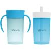imageDr Browns Milestones Straw to 360 Cup Set Convertible Toddler Training Cup Set with Interchangeable Silicone Straw and 360 Degree Cup Lids Blue Green 10 oz300 mL BPA Free 9m 2 PackOcean Blue