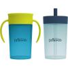 imageDr Browns Milestones Straw to 360 Cup Set Convertible Toddler Training Cup Set with Interchangeable Silicone Straw and 360 Degree Cup Lids Blue Green 10 oz300 mL BPA Free 9m 2 PackGreen Blue