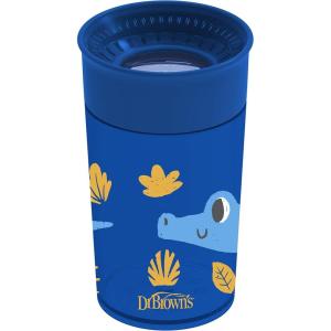 imageDr Browns Milestones Cheers 360 Cup Spoutless Transition Cup Travel Friendly ampamp LeakFree Sippy Cup Blue Alligator 10 oz300 mL1Pack Blue Animals  10 oz