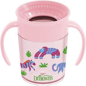 imageDr Browns Milestones Cheers 360 Cup Spoutless Transition Cup Travel Friendly ampamp LeakFree Sippy Cup Blue Alligator 10 oz300 mL7oz Cup with Handles  Pink Animals