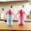 imageDr Browns Milestones Hard Spout Insulated Sippy Cup with Handles Blue 10 oz 2 Pack 12mPink