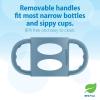 imageDr Browns Milestones Narrow Sippy Spout Bottle with 100 Silicone Handles EasyGrip Handles with Soft Sippy Spout 8oz250mL Black ampamp Ecru 2 Count Pack of 1 6m1 Pack  Light Blue