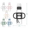 imageDr Browns Milestones Narrow Sippy Spout Bottle with 100 Silicone Handles EasyGrip Handles with Soft Sippy Spout 8oz250mL Black ampamp Ecru 2 Count Pack of 1 6m1 Pack  Gray