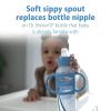 imageDr Browns Milestones Narrow Sippy Spout Bottle with 100 Silicone Handles EasyGrip Handles with Soft Sippy Spout 8oz250mL Black ampamp Ecru 2 Count Pack of 1 6m1 Pack  Light Blue